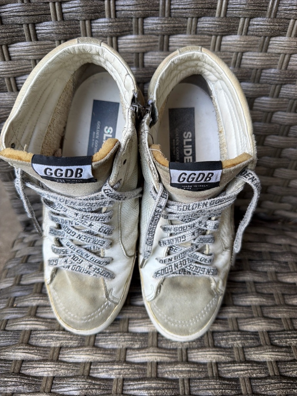 Golden Goose Off-White and gray Low-Top Sneakers